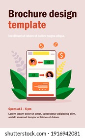 Salary payment online app. Application interface, money, employee, freelancers flat vector illustration. Finance, transaction concept for banner, website design or landing web page
