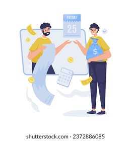 Salary payment payday cash vector illustration