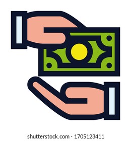 Salary. Payment. Simple Vector Color Icon.
