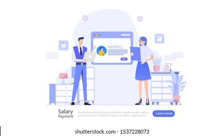 Salary Payment Vector Illustration Concept , Suitable for web landing page, ui, mobile app, editorial design, flyer, banner, and other related occasion