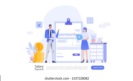 Salary Payment Vector Illustration Concept , Suitable for web landing page, ui, mobile app, editorial design, flyer, banner, and other related occasion