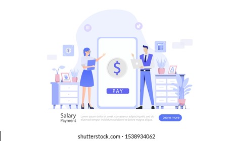 Salary Payment Vector Illustration Concept , Suitable for web landing page, ui, mobile app, editorial design, flyer, banner, and other related occasion