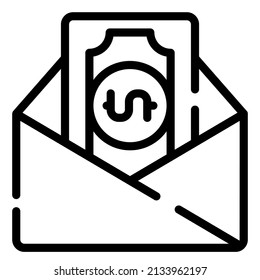salary payroll payment and invoice in mail icon illustration