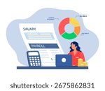 Salary payroll system, Payroll online payment concept, invoice sheet, office accounting administrative ,employee wages concept, vector illustrator