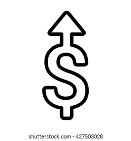 Salary Raise Or Raising Money Line Art Vector Icon For Financial Apps And Websites