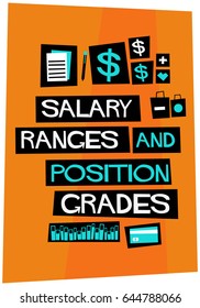 Salary Ranges and Position Grades Poster In Flat Style Retro Design