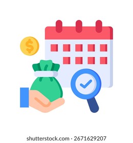 Icono de revisión de salario Ilustración vectorial plana