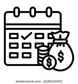 Coleção de Ícones de Vetor Simples de Salário