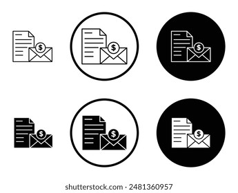 Conjunto de iconos de Vector de línea fina de salario.