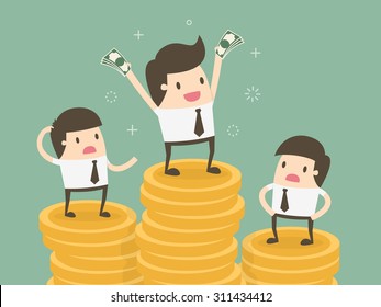 Salary variation. Business concept cartoon illustration