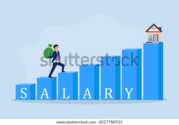 Salary Vector Concept Businessman Carrying Money Stock Vector (Royalty ...