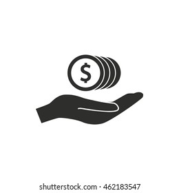 Salary vector icon. Black illustration isolated on white background for graphic and web design.