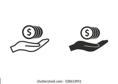 Salary Vector Icon. Black Illustration Isolated On White Background For Graphic And Web Design.