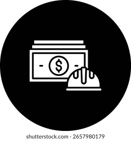 Icono de Vector salarial. Se puede utilizar para aplicaciones de impresión, móviles y de Web.