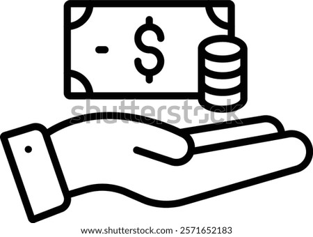 Salary vector icon. Can be used for printing, mobile and web applications.