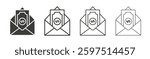 Salary vector icon set in black and white color.
