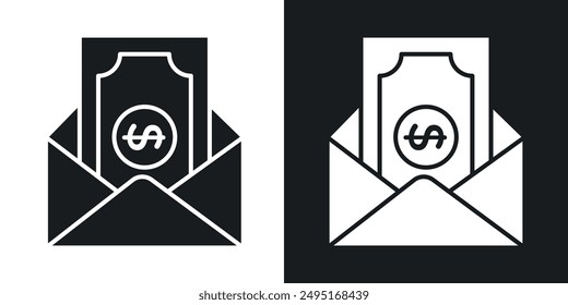 Salary vector icon set in solid style.