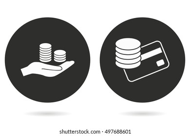 Salary vector icon. White illustration isolated on black background for graphic and web design.