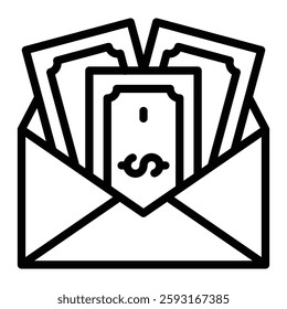 Salary Vector Line Icon Design