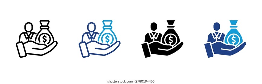 Salary Web icon with multiple style collection