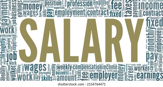 Salary word cloud conceptual design isolated on white background.