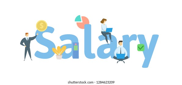 Salary Word Concept Banner Concept People Stock Vector (Royalty Free ...