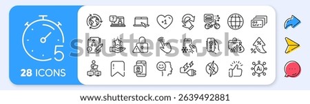 Salary, Work home and Refrigerator app line icons. Interest rate, AI generate, Inflation icons. Pack of Rotation gesture, Good mood, Card icon. Pin marker, Loyalty program, Lock pictogram. Vector