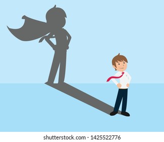 The Salaryman 02 Revealed as a Superhero by his Shadow. Show Leadership from your side.