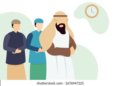 Salat in congregation Vector Illustration