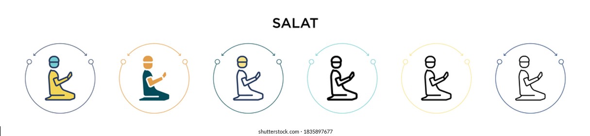 Salat icon in filled, thin line, outline and stroke style. Vector illustration of two colored and black salat vector icons designs can be used for mobile, ui, web