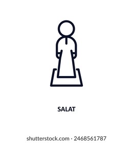 salat icon. Thin line salat icon from people and relation collection. Outline vector. Editable salat symbol can be used web and mobile