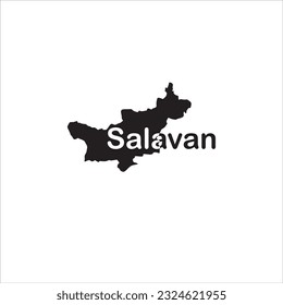 Mapa de salaván y diseño de letras negras sobre fondo blanco