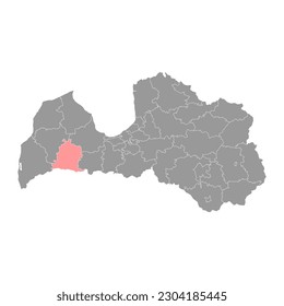 Mapa del distrito de Saldus, división administrativa de Letonia. Ilustración vectorial.