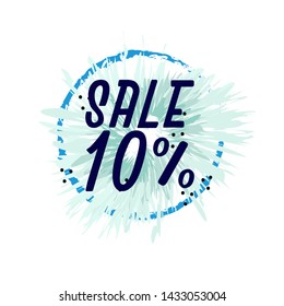 sale 10%, beautiful greeting card background or banner with frozen theme. design illustration