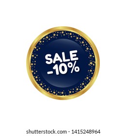 sale -10% - button with glossy effect. label,sticker,tag 