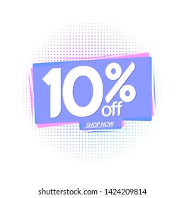 Sale 10% off, bubble banner design template, discount tag, extra offer, vector illustration 