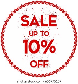 Sale up to 10% off,Beautiful paper art of Sale,shopping and business promotion, vector art.Discount illustration for supermarket.Concept view of sales label,sale banner template on colorful background