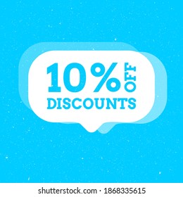 Sale 10 percent off badge. Discount banner shape. Modern concept design. Banner with offer badge. Vector illustration