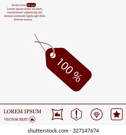 Sale 100 icon. Vector Eps 10