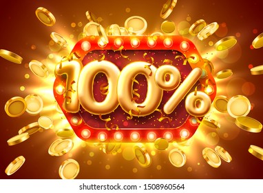 Sale 100 off ballon number on the red background. Vector illustration