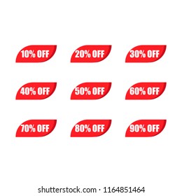 Sale 10-90%. Vector icon Flat design