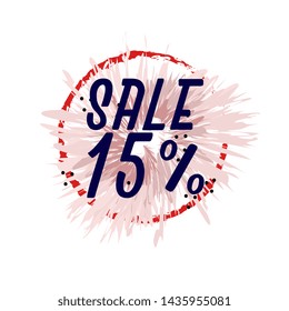 sale 15%, beautiful greeting card background or banner with flower theme. design illustration