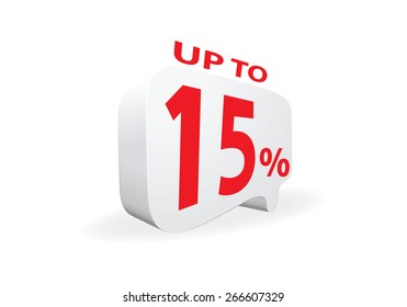 Sale up to 15 percent white sale 15 %