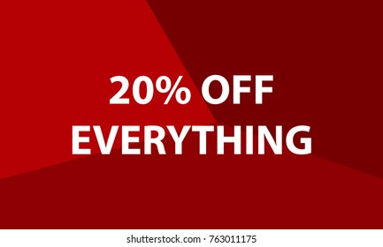 Sale 20% Card. Vector Illustration. Decorative Banner for Shops, Web. Seasonal Special Offers