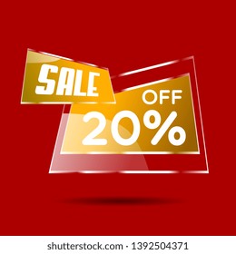 sale 20%, discount label for ramadan or muslim event