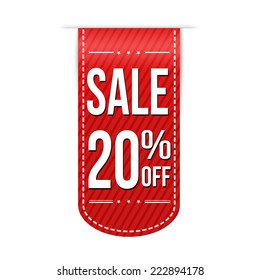 Sale 20% off banner design over a white background, vector illustration