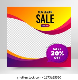 Sale 20% off bubble. Sale banner template. Discount banner shape. Coupon badge icon. Social media layout banner. Online shopping web template. Sale bubble promotion badge. Vector