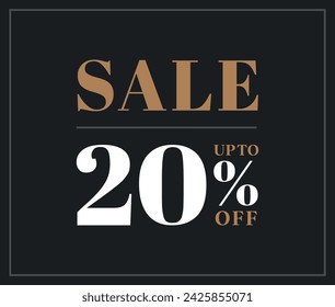 Sale up to 20% off sign. Twenty percent discount. Special offer symbol. Discount promotion. Vector design.