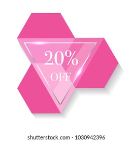 Sale 20 percent off. fashion design banner. Web banner or poster for e-commerce, online cosmetics shop, fashion & beauty shop, store.