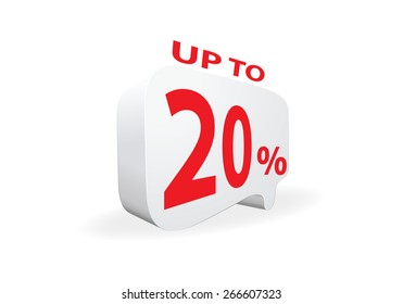 Sale up to 20 percent white sale 20 %